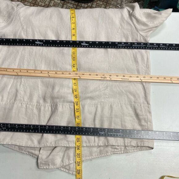 FOR CYNTHIA WOMEN’s Open Front Jacket Size 1X Beige Size 1X - Picture 8 of 12